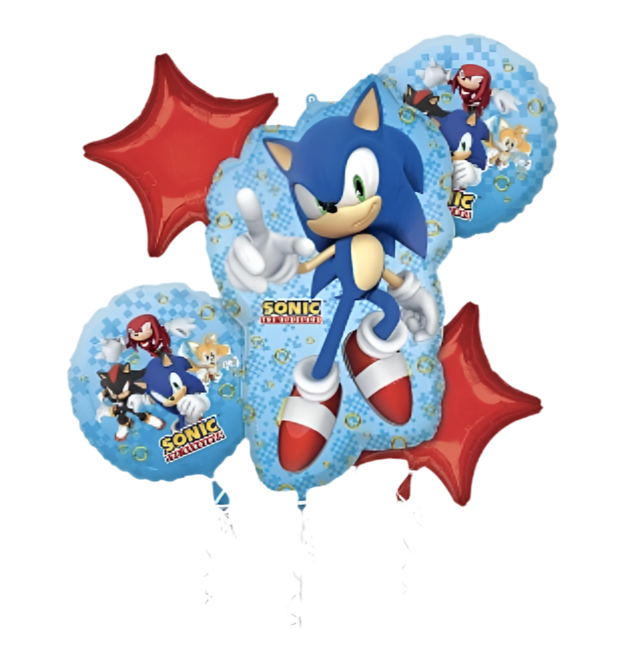 Anagram Sonic Happy Birthday 5ct Balloon Bouquet